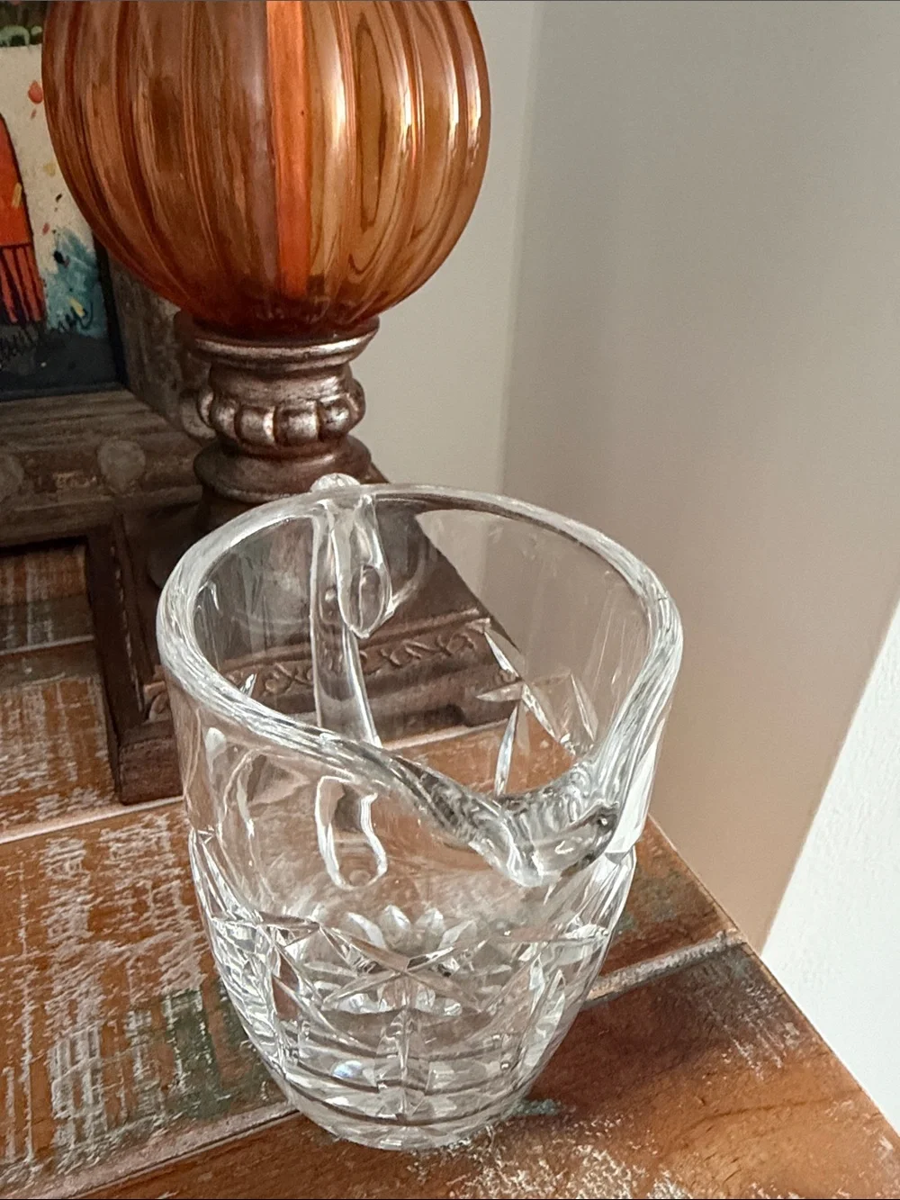 Vintage Waterford Crystal Clear Cut Glass Creamer